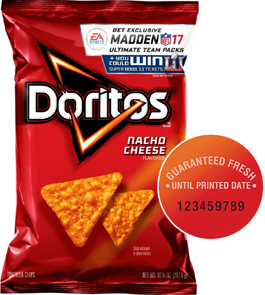 Doritos Madden 17 Sweepstakes - Doritos Flavored Tortilla Chips, Nacho Cheese - 7 Oz (539x600), Png Download