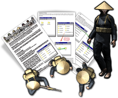 Vietnam War Tokens Pack Contents - Top Down Rpg Character Tokens (459x383), Png Download
