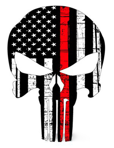 Thin Red Line - Thin Red Line Punisher Decal (768x578), Png Download