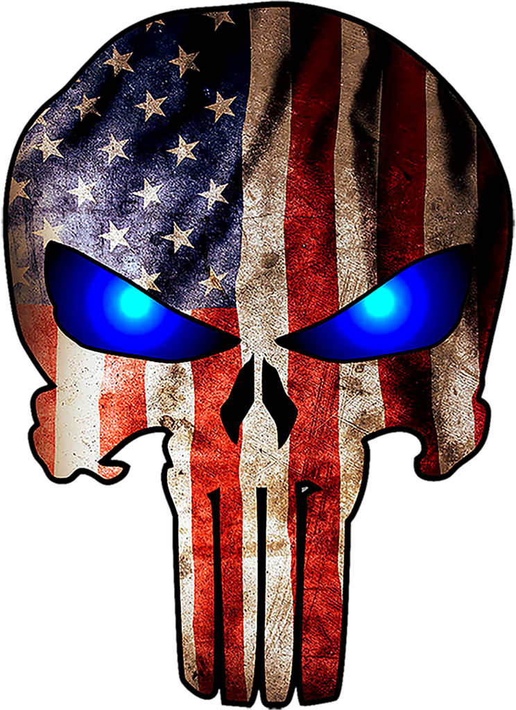 The Punisher - 4 Pack - Punisher With American Flag (744x1024), Png Download