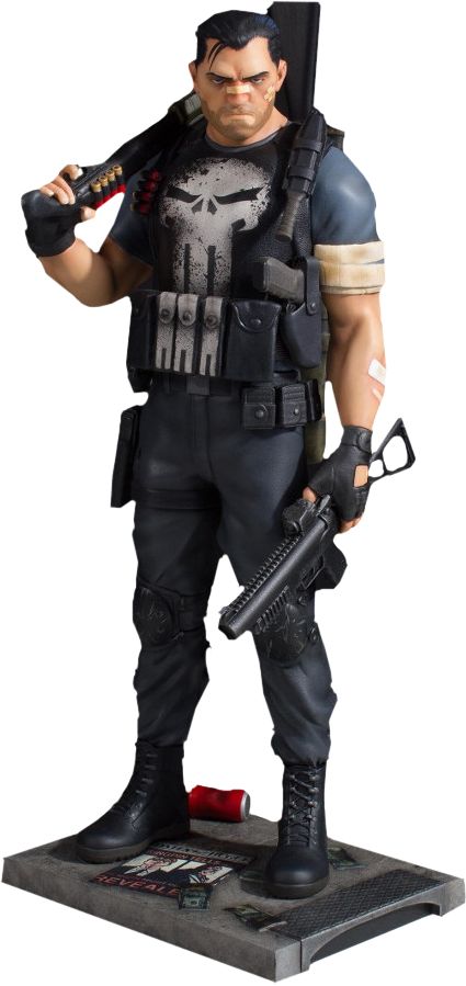 The - Gentle Giants Punisher Statue (425x899), Png Download