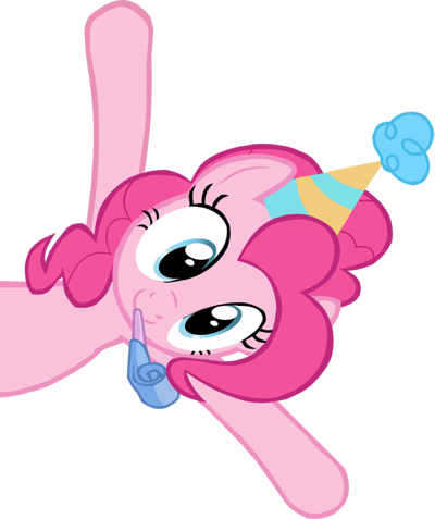 Hat, Party Blower, Party Hat, Pinkie Pie, Safe, Simple - My Little Pony Party Png (400x477), Png Download