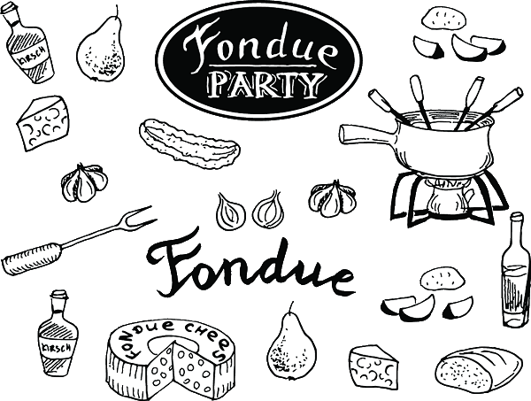 Nameadobestock - Fondue Doodle (600x453), Png Download