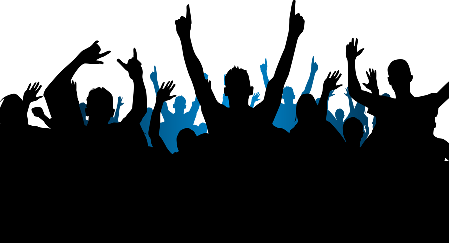 Party People Silhouette Png (900x488), Png Download