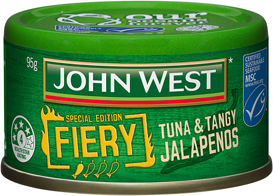 Fiery Tuna And Tangy Jalapeno 95g - John West Fiery Jalapeno Tuna 95g (560x460), Png Download