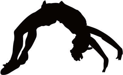 Cheerleading Stunts Silhouette At Getdrawings - Tumbling Clipart (721x406), Png Download
