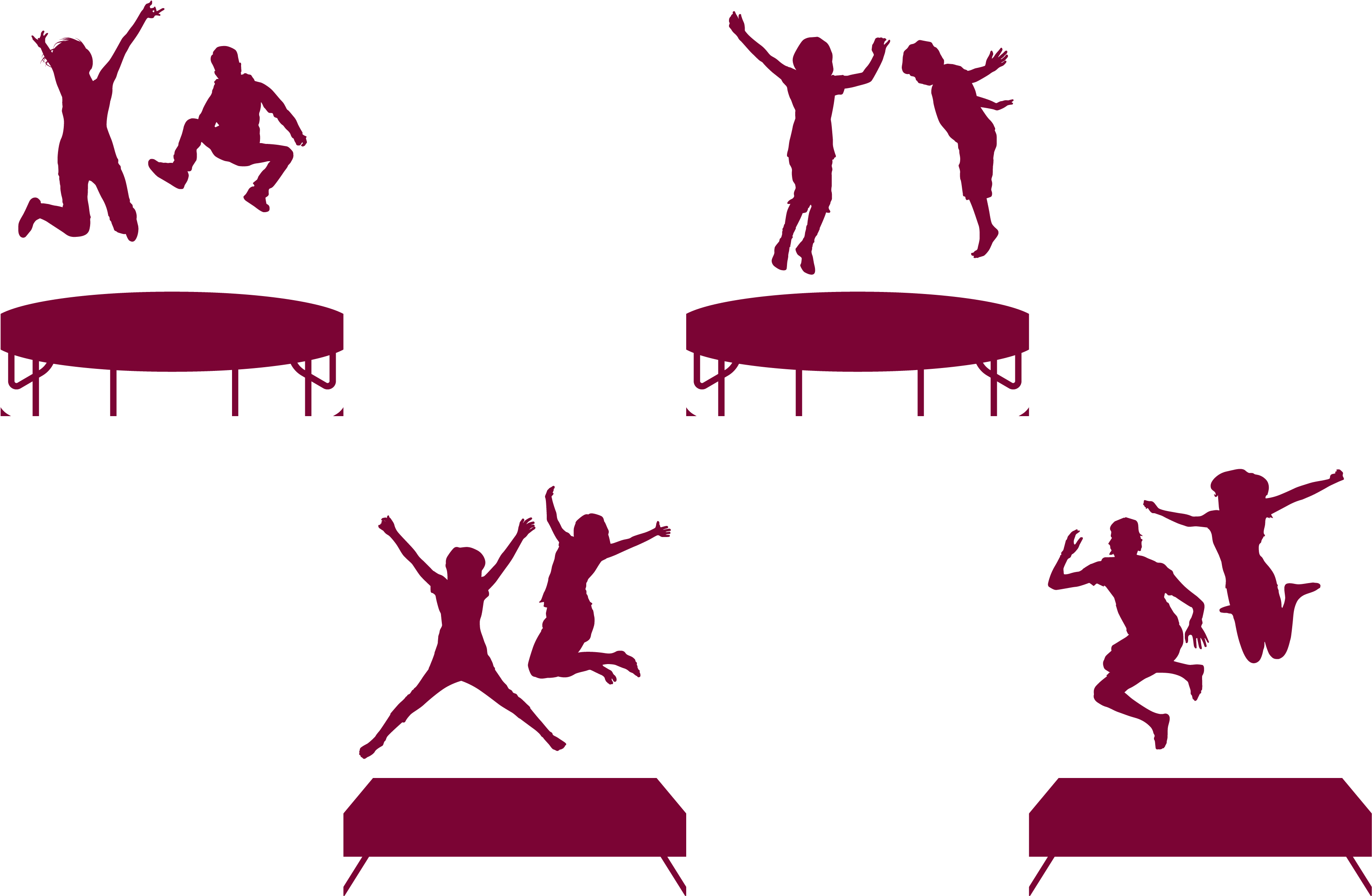 Silhouette At Getdrawings Com Free For Personal - Trampolining Clipart (3434x2213), Png Download