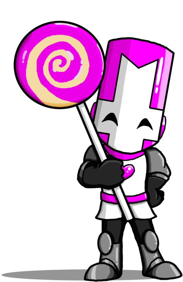 Castle Crashers Pink Knight By Angryoldbat-d6qyx9s - Cartoon (734x1088), Png Download