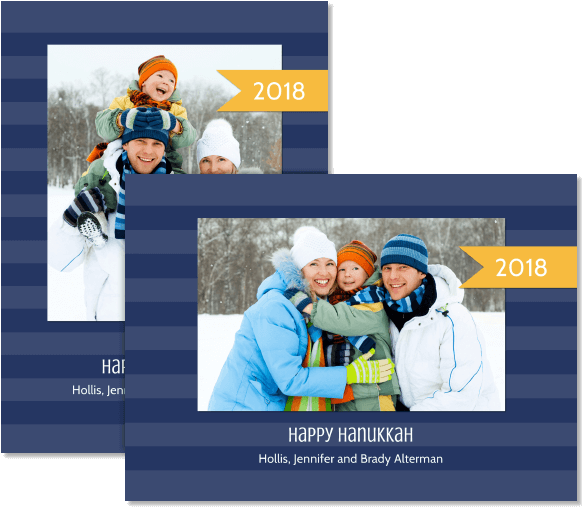 Banner Year Blue And Yellow - Joy And Cheer In The New Year Trifold Card | New Years (600x600), Png Download