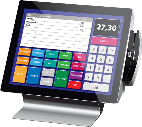 Download Pos Terminals - Model Cash Register Modern - Full Size PNG ...