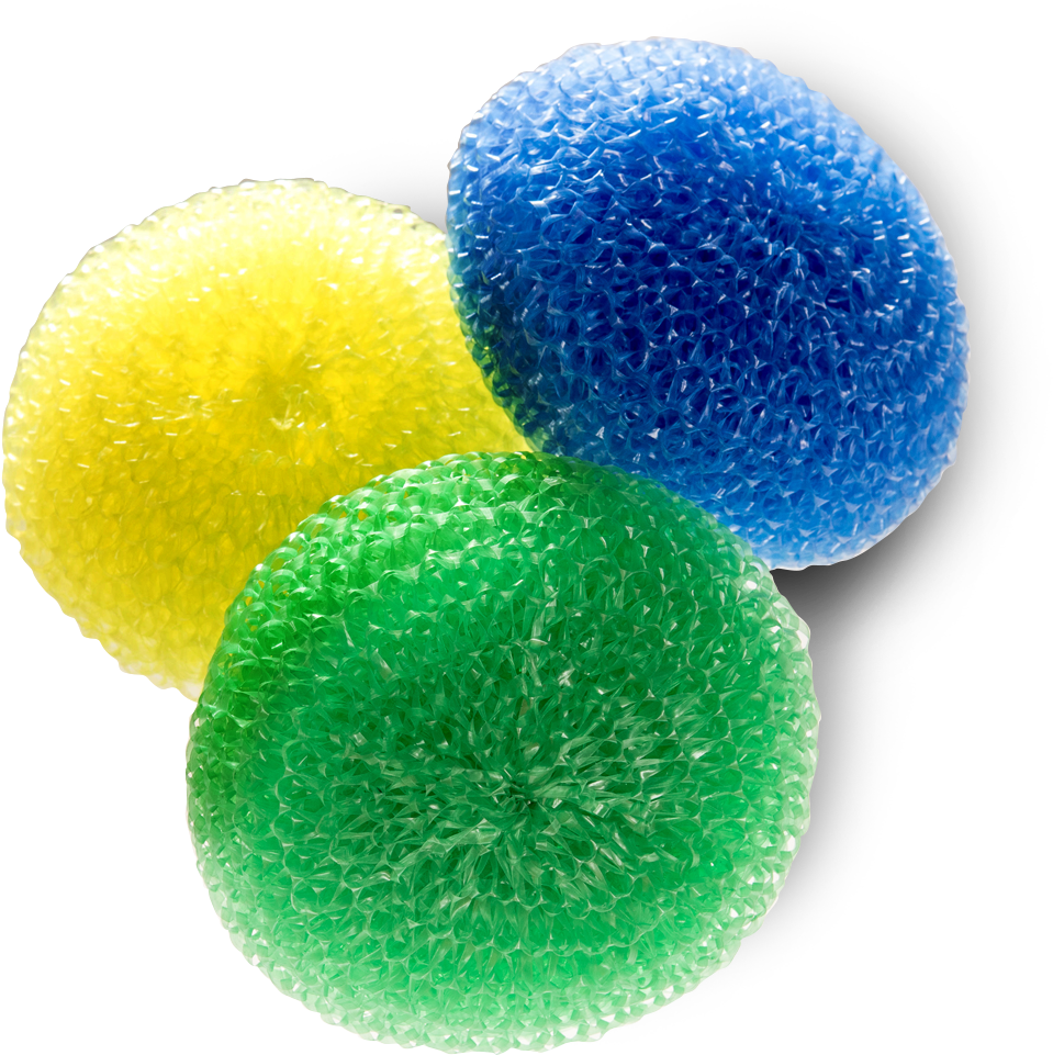 Scouring Pads Plastic 3 Pack - Plastic (1077x1077), Png Download