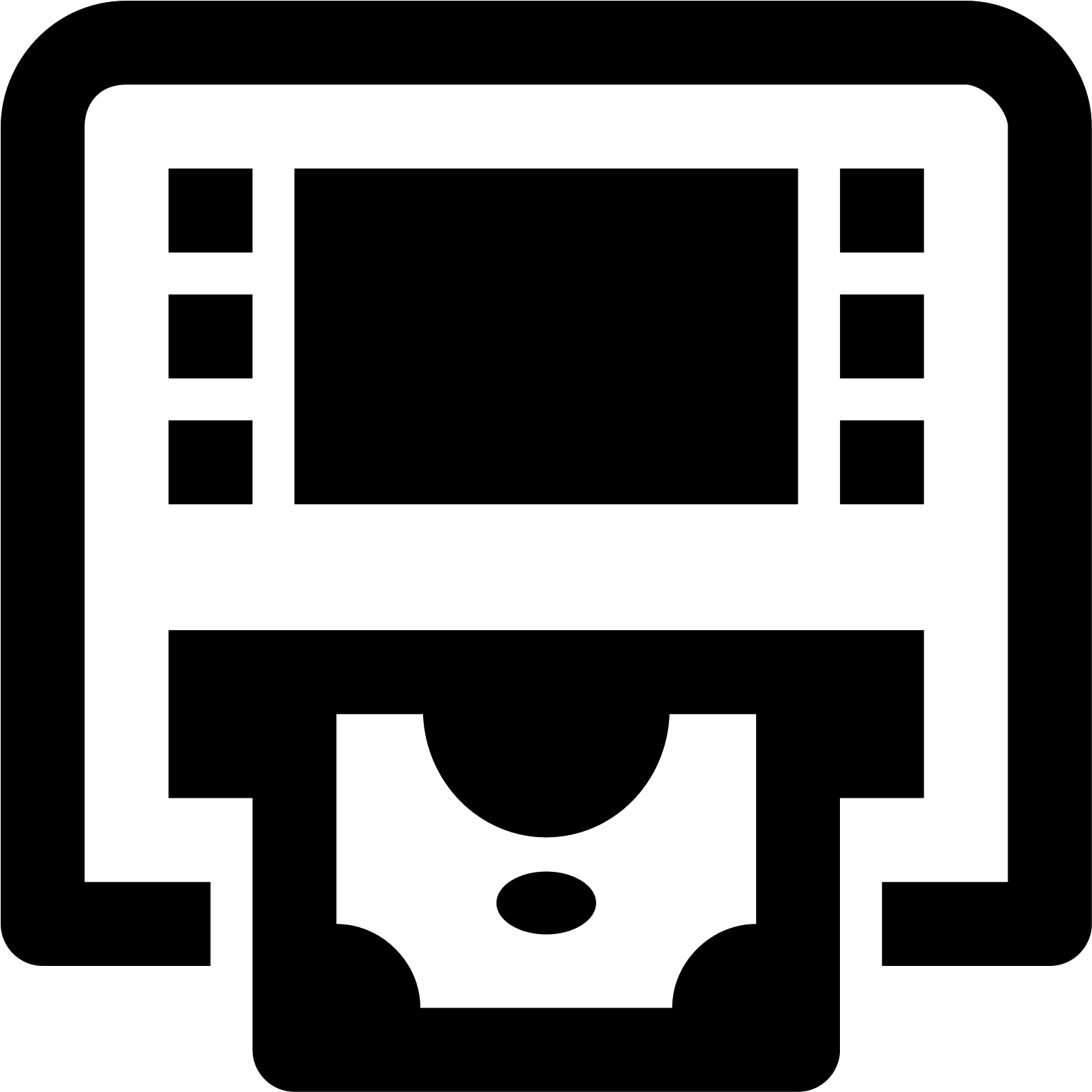 It's A Rectangle With A Cut-out Image As If Posted - Atm Icon Free (1600x1600), Png Download