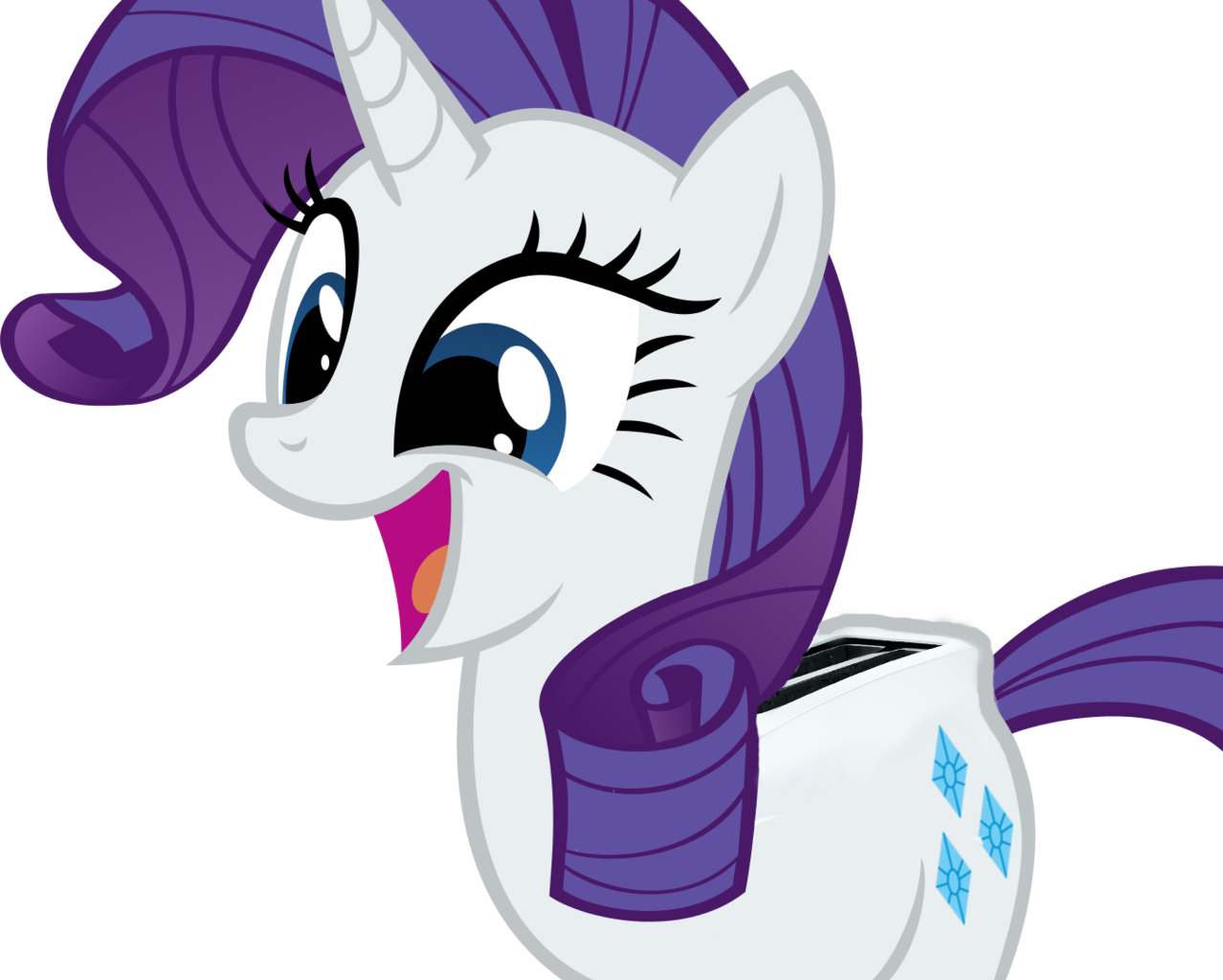Turtl3, Happy, Rarity, Safe, Toaster, Wat - Friendship Is Magic Rarity (1278x1024), Png Download