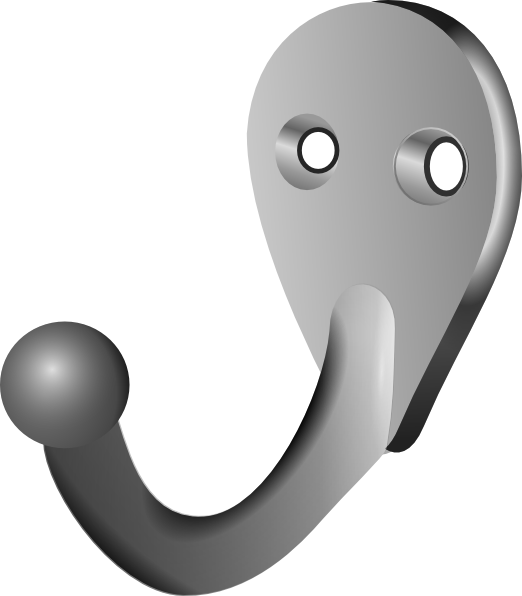 Jpg Black And White Library Coat Hook Clipart - Clothing (522x596), Png Download