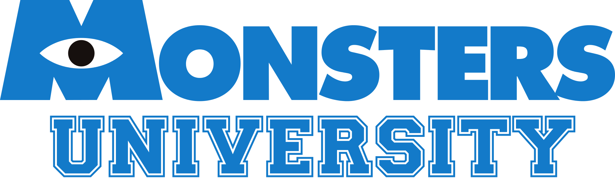 Monster University Logo Ideas - Monsters University Movie Title (2000x580), Png Download