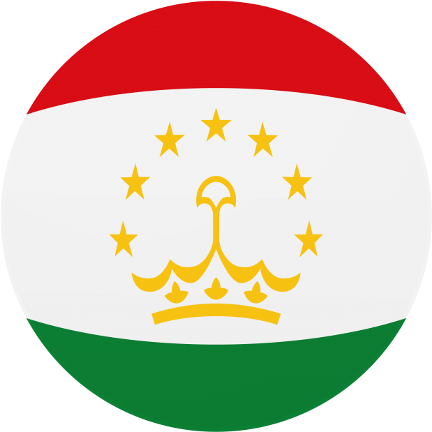 Tajikistan Round Flag - Flag Of Tajikistan (866x650), Png Download