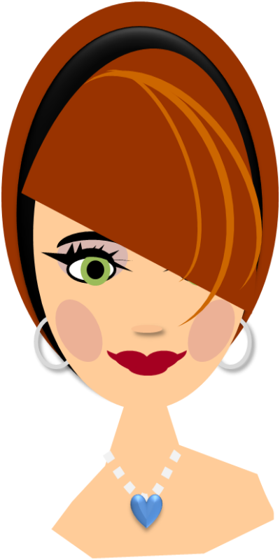 Free Vector Lady With Red Hair - Lady Free Vectors (400x800), Png Download