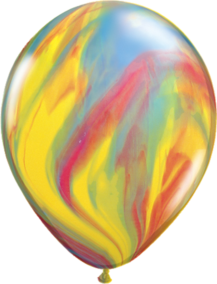 11" Multi Color Tie Dye Balloon - Agate Balloons (1140x972), Png Download
