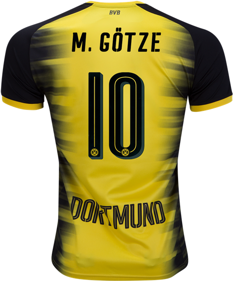 Puma Mario Gotze Borussia Dortmund European Home Jersey - Bvb Champions League Trikot 2017 18 (600x600), Png Download