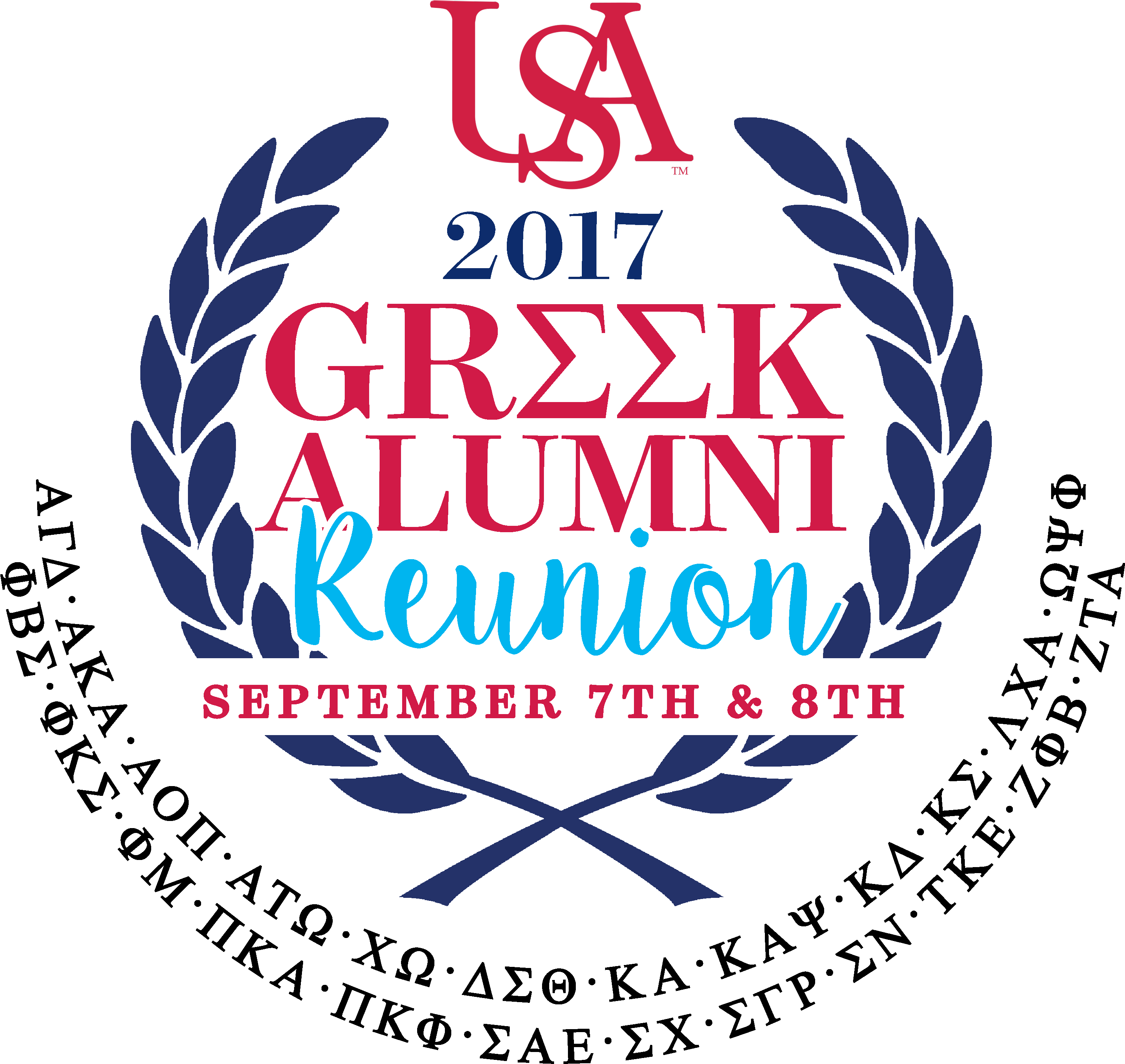 Greek Reunion Logo - Leaf Wreath Clipart Png (3150x3301), Png Download
