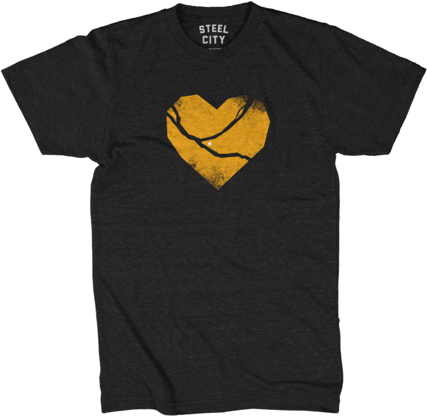 Broken Heart T-shirt - Stronger Than Hate Shirt Pittsburgh (857x1024), Png Download