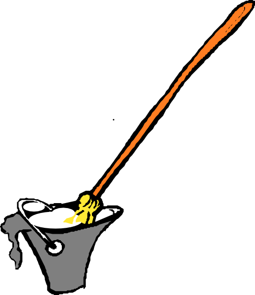 Mop And Bucket Clipping - Mop And Bucket (516x597), Png Download
