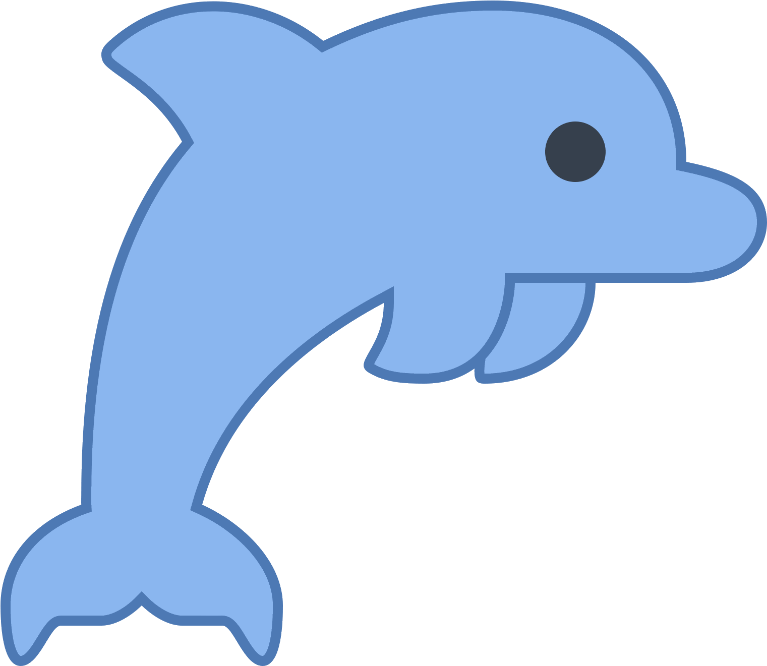 Dolphin Tail Png - Dolphin Icon Png (1600x1600), Png Download