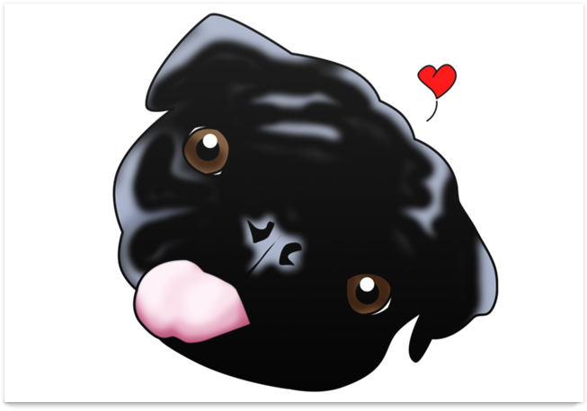 Poster Black Pug De Victor Poetana - Pug (800x800), Png Download