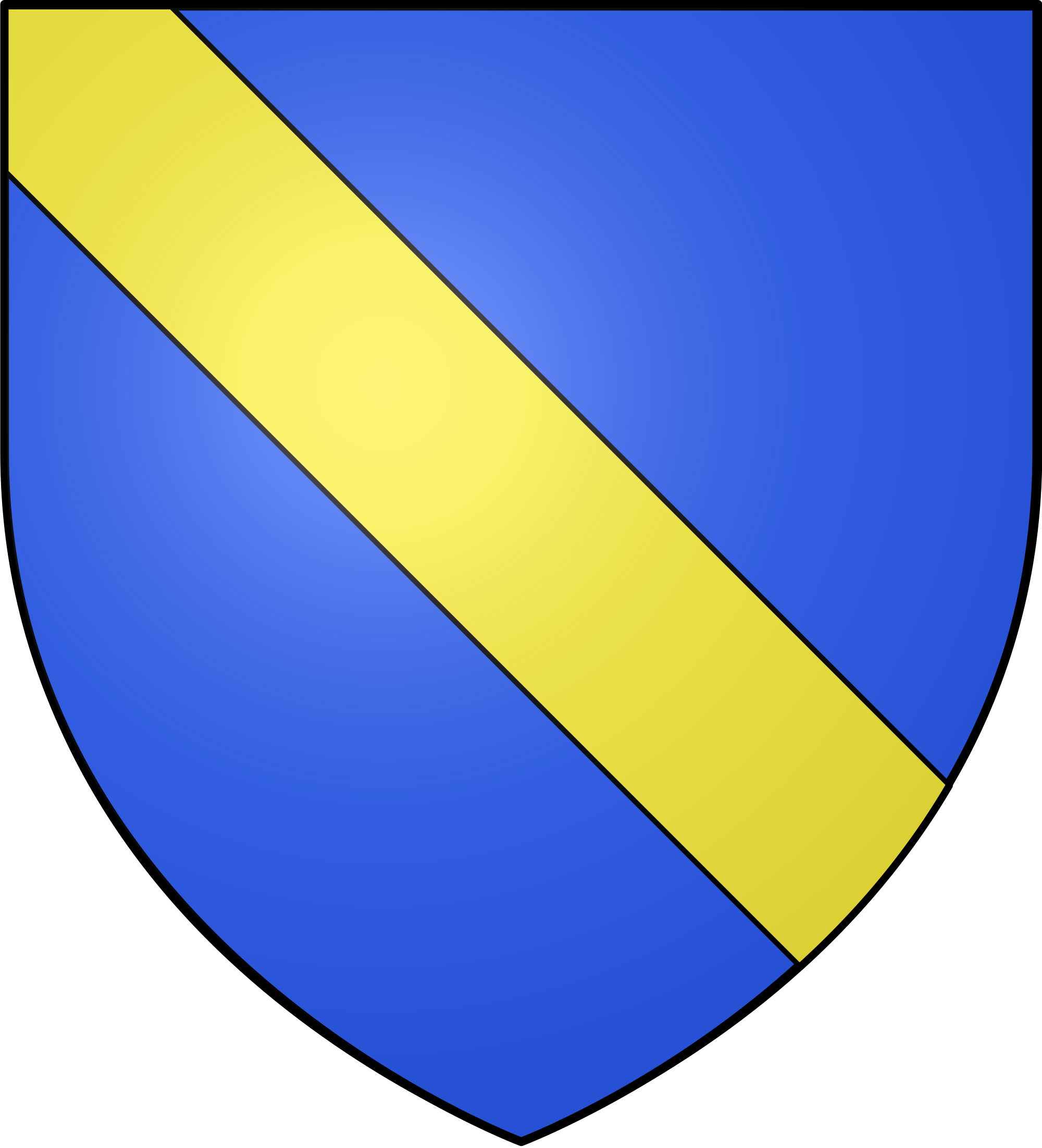 Azure, A Bend Or, Possibly The Most Famous Bend In - Azure A Bend (2000x2203), Png Download
