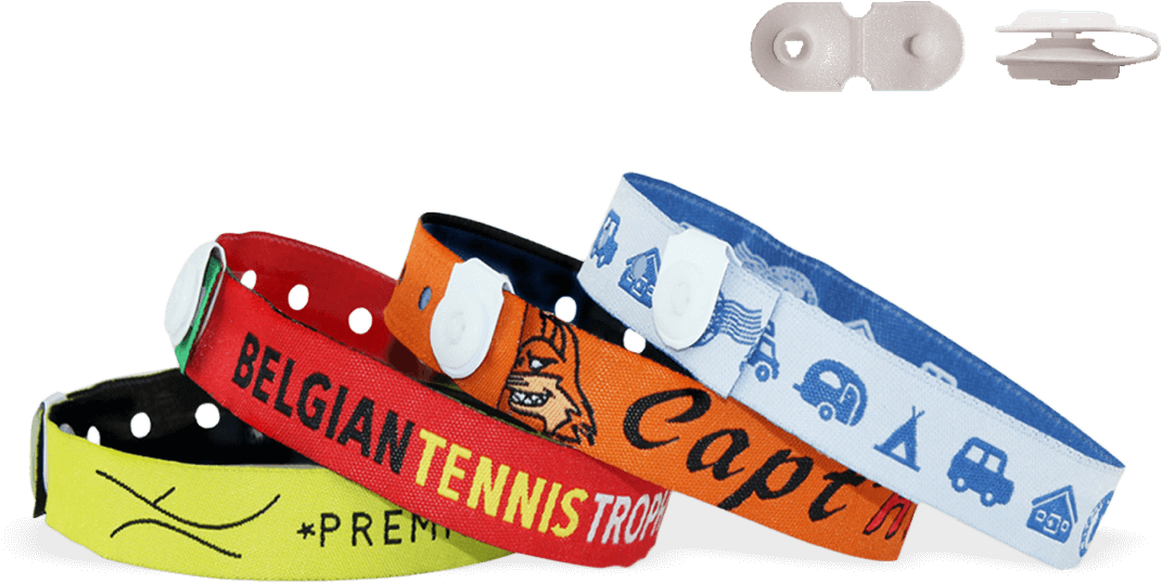 Woven Wristbands With Vinyl Button Clip Closure, St - Wristband (1200x720), Png Download
