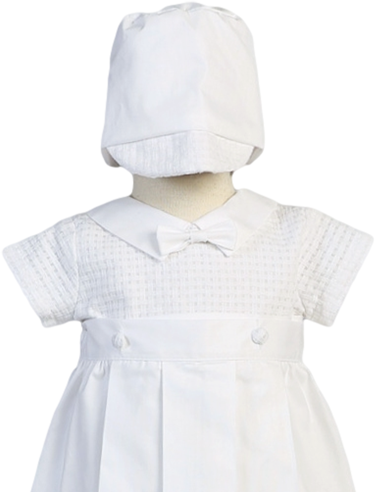 Woven Cotton 2 In 1 Convertible Christening Gown & - Woven Fabric (800x1015), Png Download