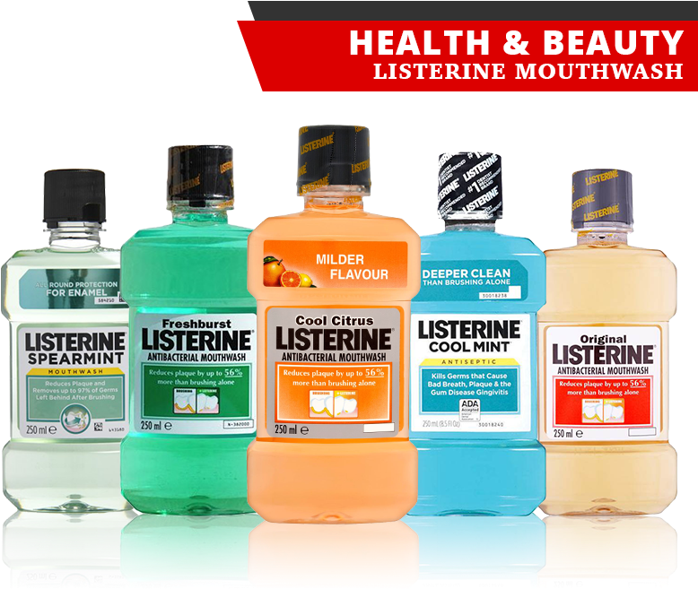Listerine 구강 250 미리리터 - Listerine Antiseptic Mouthwash Cool Mint 1.5 L(pack (800x701), Png Download