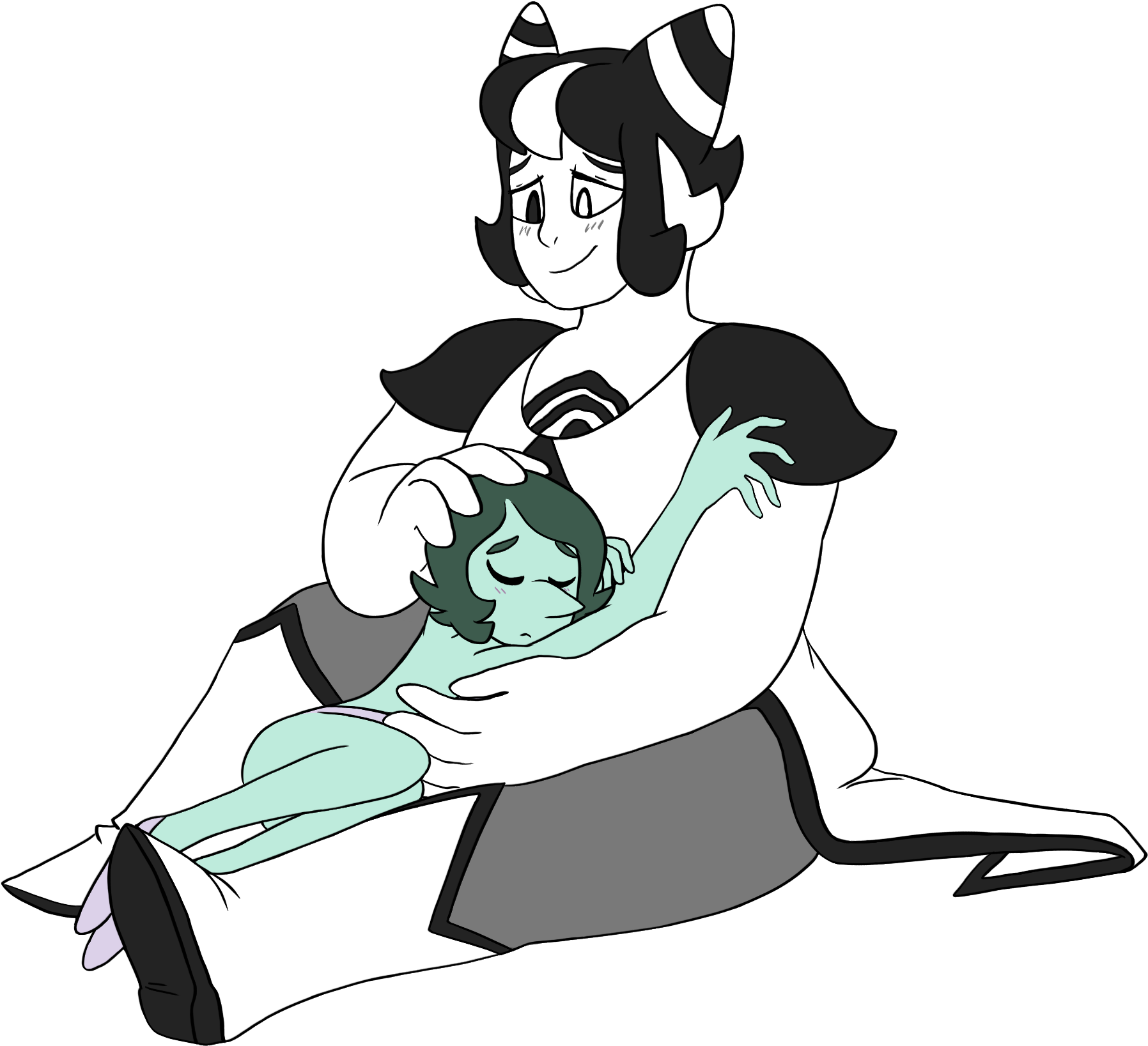 Cuddle - Cartoon (2090x1729), Png Download