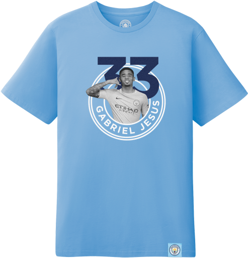Manchester City Gabriel Jesus T-shirt - T-shirt (600x583), Png Download