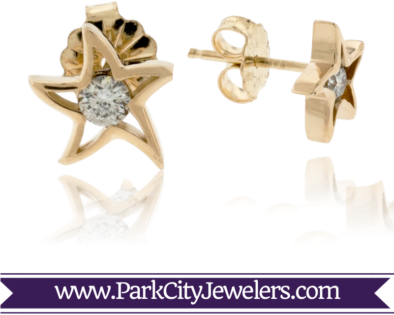 Star Fish Stud Earrings - Elk Ivory Engagement Rings (800x800), Png Download