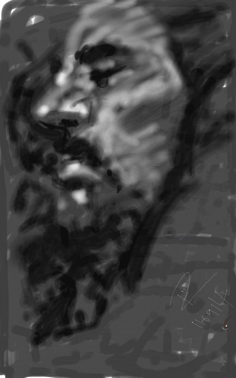 This Is The Last Of The Digital Drawings I Did At This - Monochrome (800x1280), Png Download