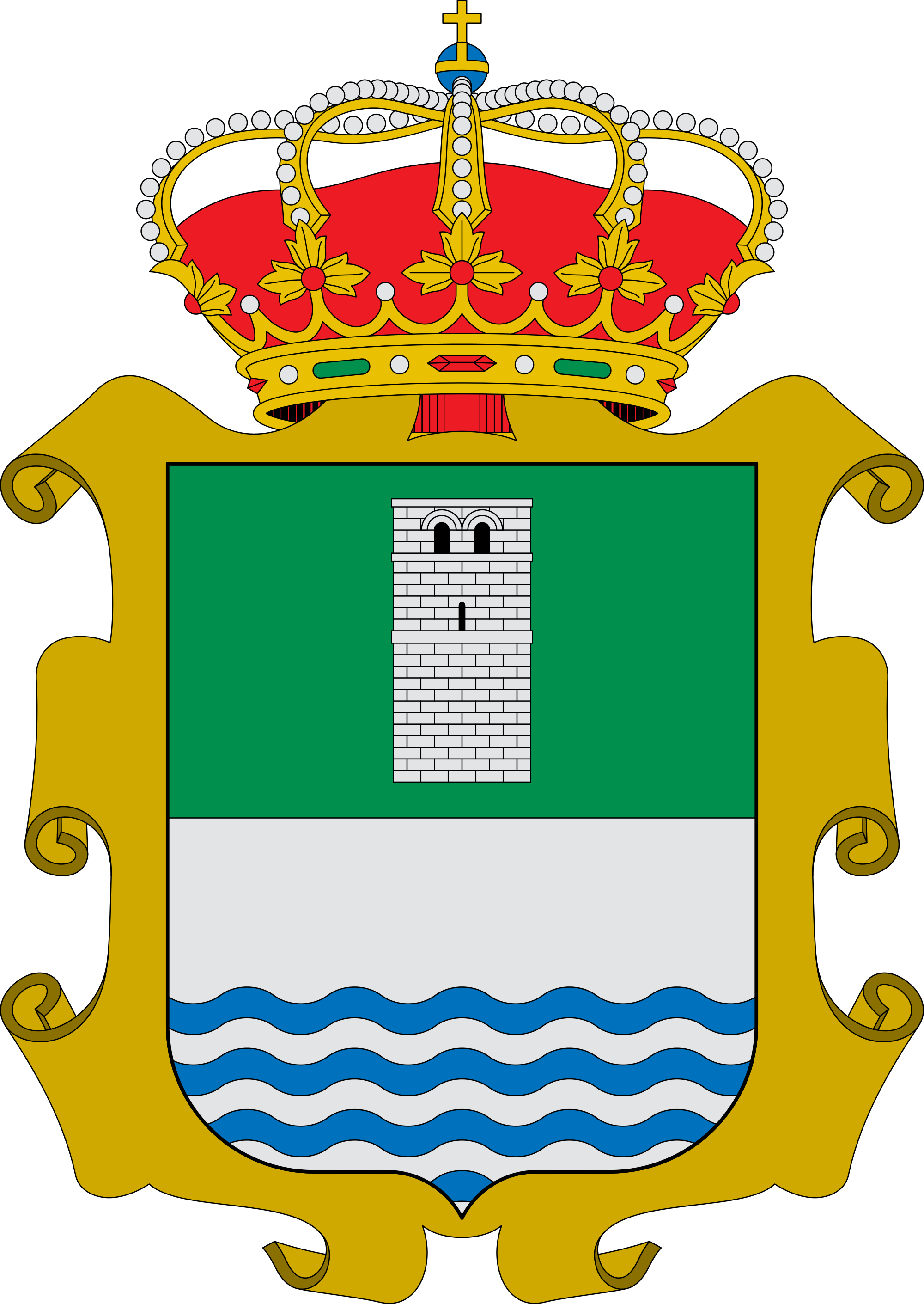 Santibáñez De La Peña - Escudo San Carlos Del Valle (2000x2821), Png Download