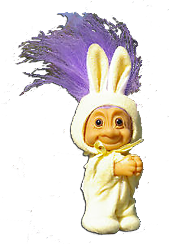Russ Berrie Easter Troll Clip On Yellow - Trolls Russ Png (555x800), Png Download