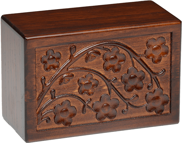Cherry Blossom Wooden Urn Box - Urn (600x600), Png Download