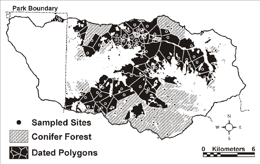 Thiesson Polygons Constructed Around All Sites Where - Map (850x536), Png Download