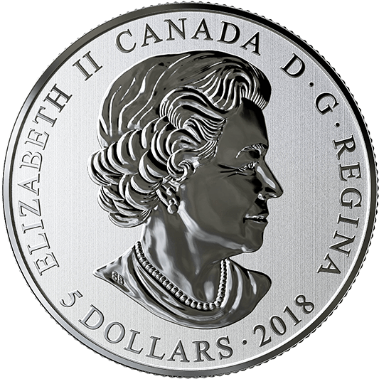 @1/4 Onza 2018@ Canada 5 Dolares 2018 Hearts Aglow - Canadian Glow In The Dark Coin 2018 (800x800), Png Download