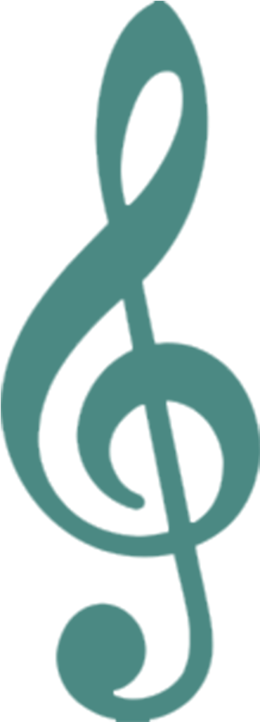 Green Music Notes Png - Treble Clef Simple (464x1024), Png Download