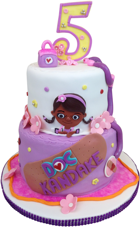 Doc Mcstuffins Birthday Cake - Cake (600x803), Png Download