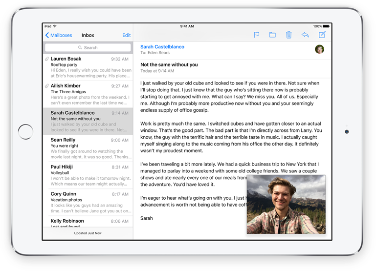 Picture In Picture - Apple Mail Ipad (769x555), Png Download