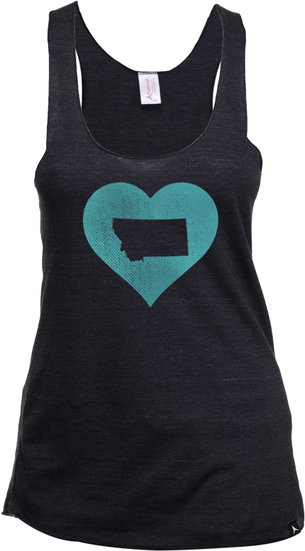 Aspinwall Heart Tri Black Womens Tank - Active Tank (672x800), Png Download