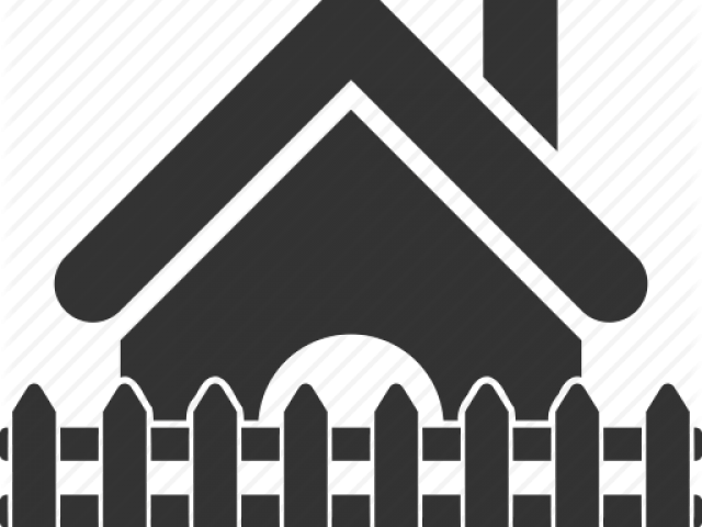 Иконка Дом С Забором (640x480), Png Download