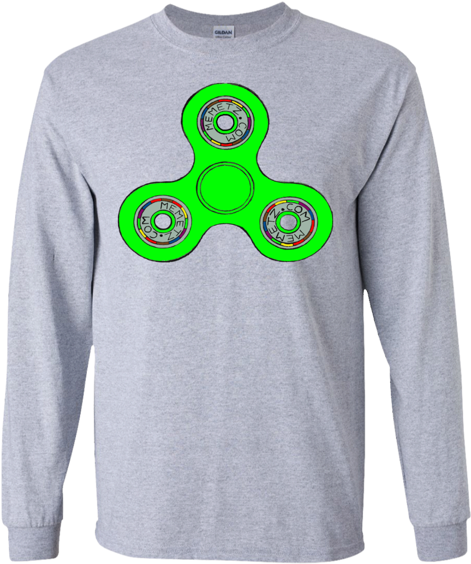 Green Fidget Spinner Gildan Ls Ultra Cotton T-shirt - Supreme Best Shirt (1155x1155), Png Download