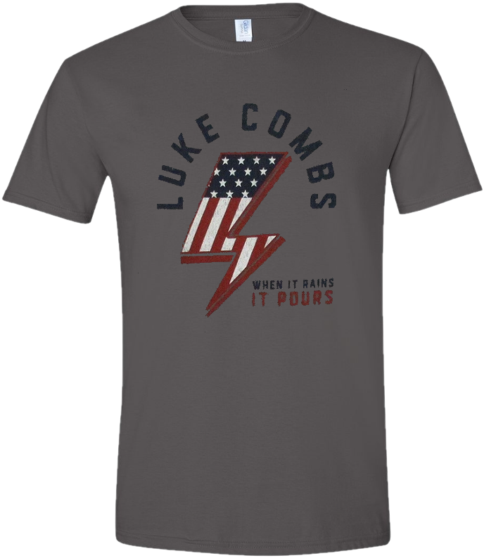 Luke Combs Charcoal Lightning Bolt Tee - Korfbal Shirt (800x800), Png Download
