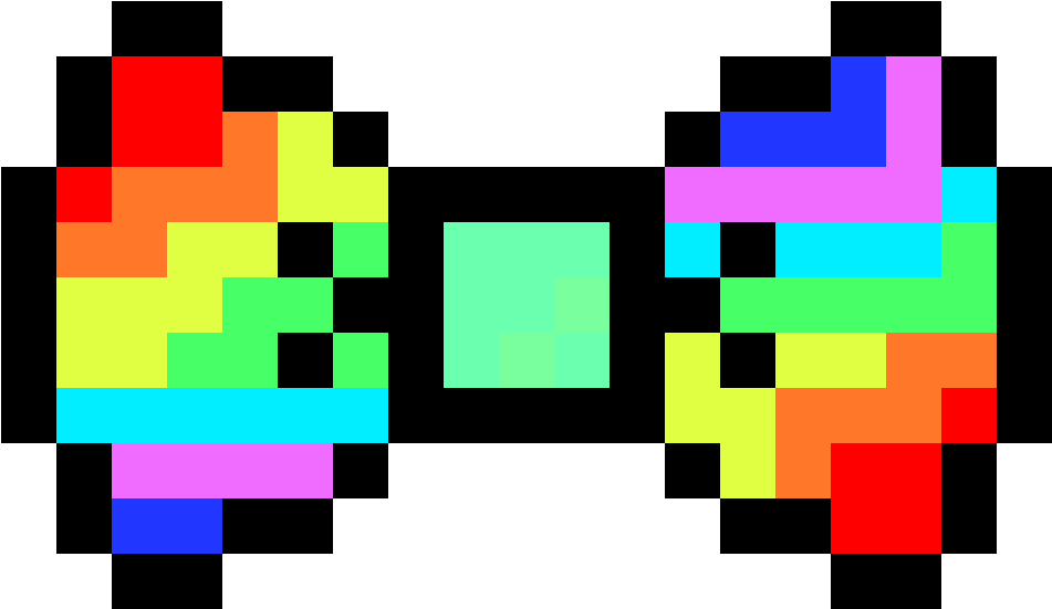 Rainbow Bowtie - Bow Tie Pixel Art (1400x850), Png Download