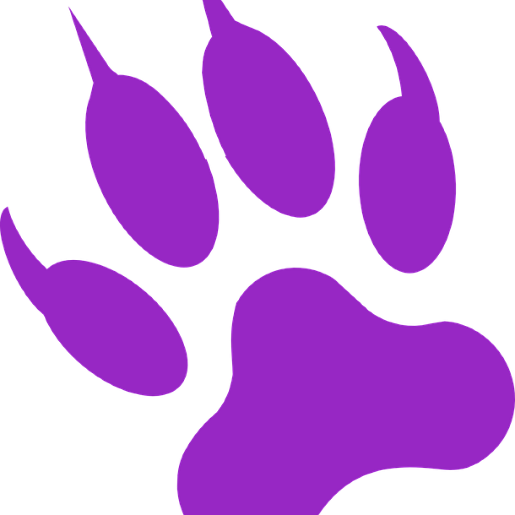Purple Tiger Paw Paw Print Wolf Free Vector Graphic - Black Panther Panther Paw Tattoos (1024x1024), Png Download